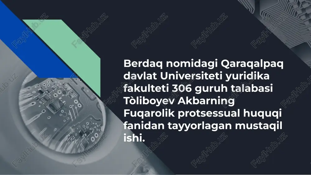 fuqarolik protsessual huquqi — PPTX