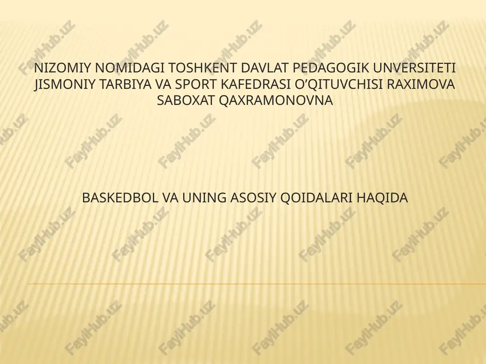 basketbol va uning asosiy qoidalari — PPTX