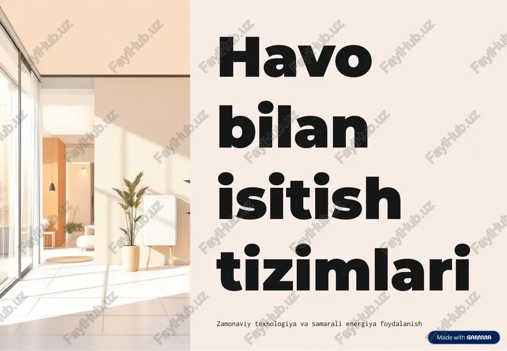 havo bilan isitish tizimlari — PDF