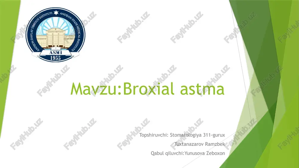 bronxial astma — PPTX