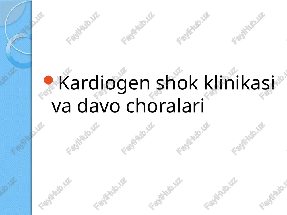 kardiogenshok klinikasi davolari — PPTX
