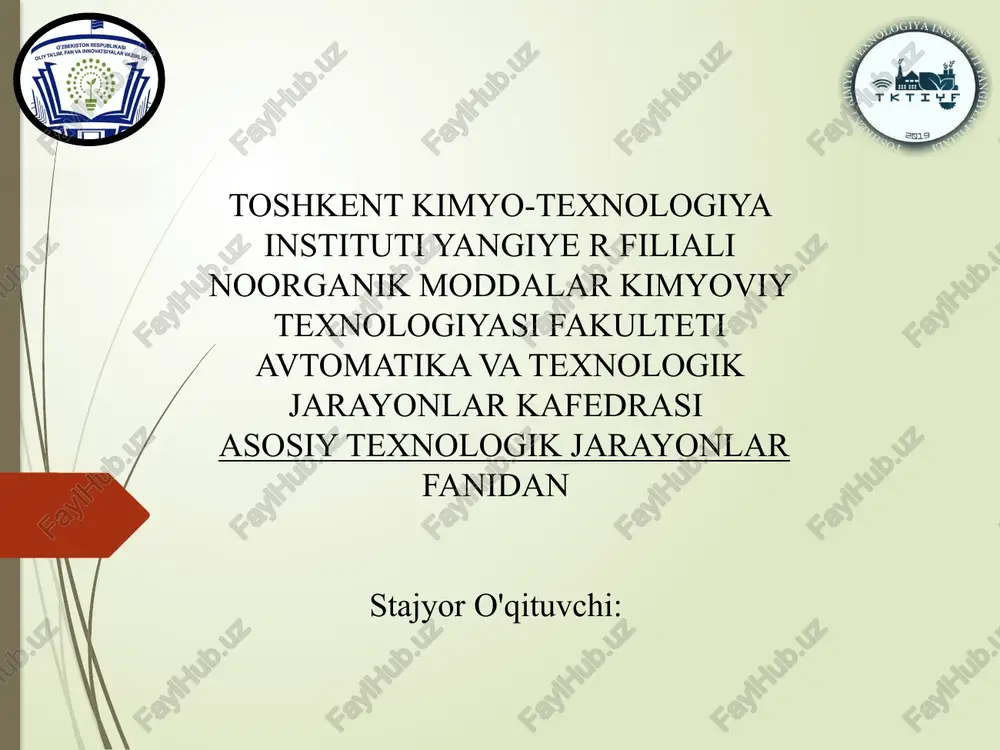 bug'latish jarayonlari — PPTX