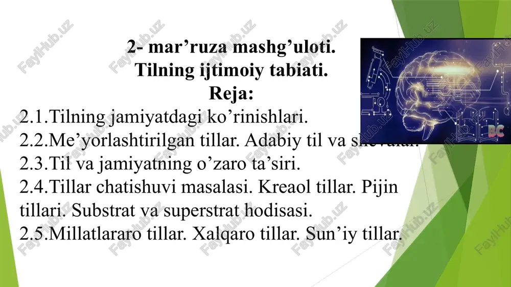 tilning ijtimoiy tabiati. — PPTX