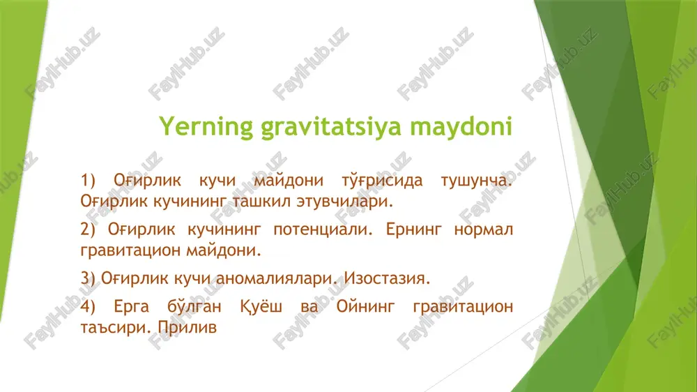 yerninggravitatsiyamaydoni — PPTX