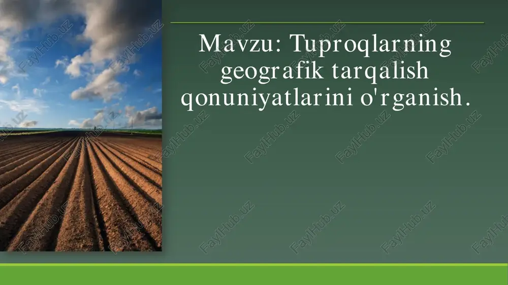 tuproqlarning geografik tarqalishi — PDF