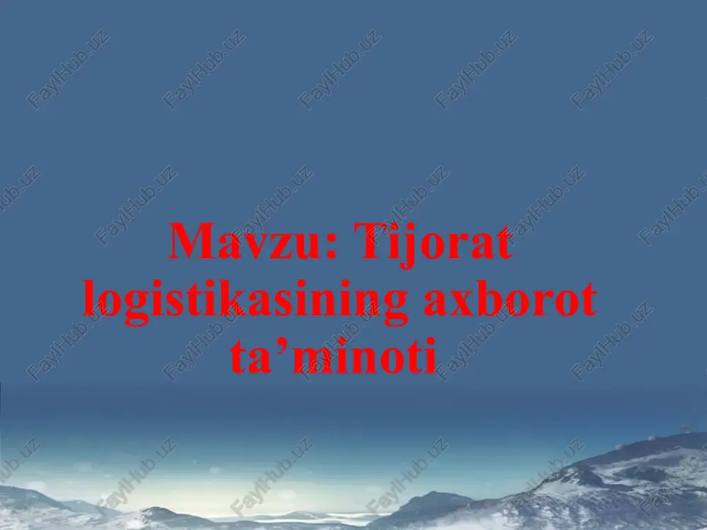 tijorat logistikasining axborot ta’minoti — PPTX