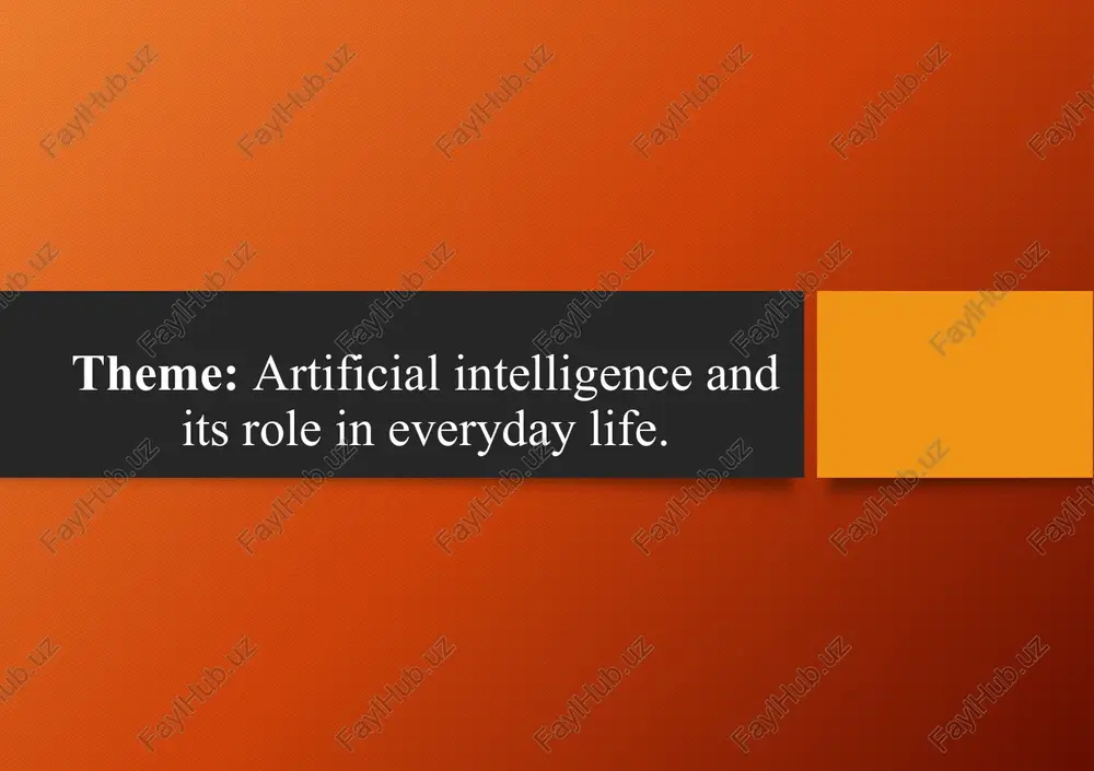 artificial intelligence and its role in everyday life — PPTX