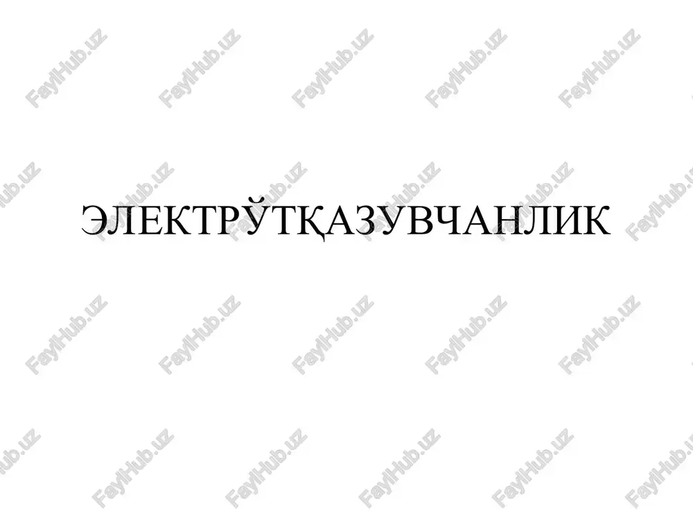 elektr o'tqazuvchanlik — PPT