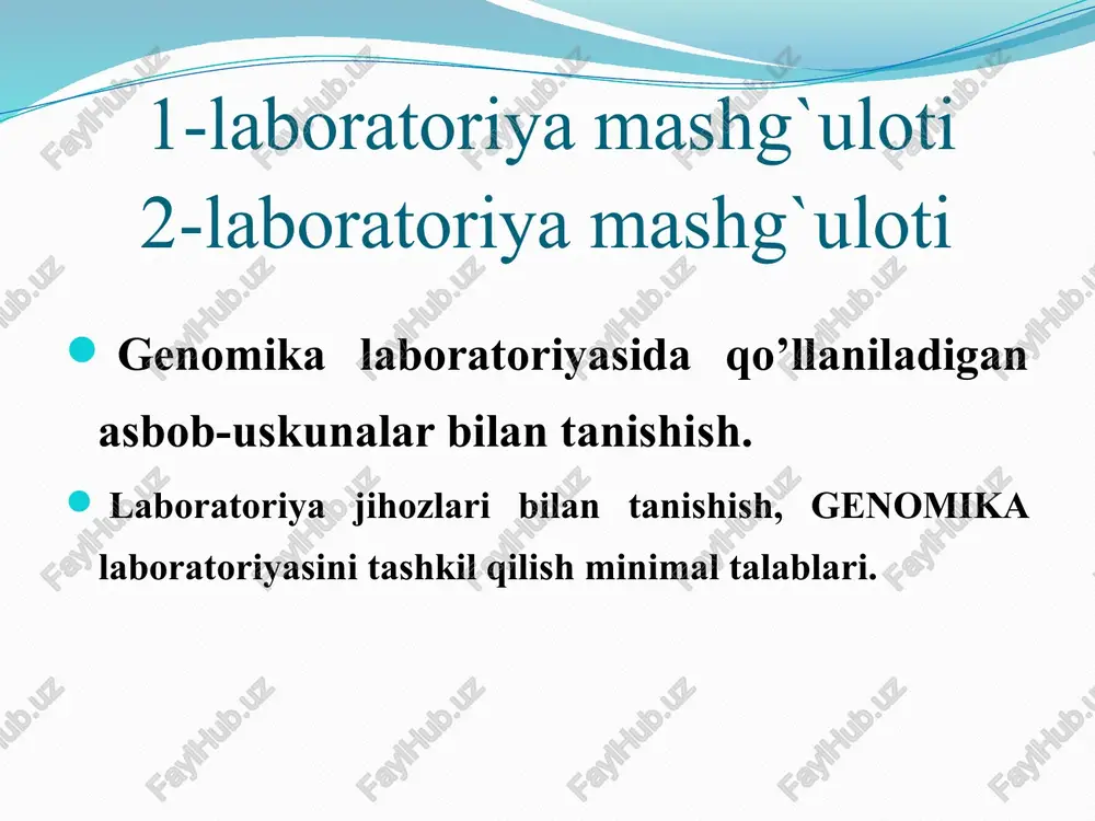 genomika laboratoriyasi — PPTX