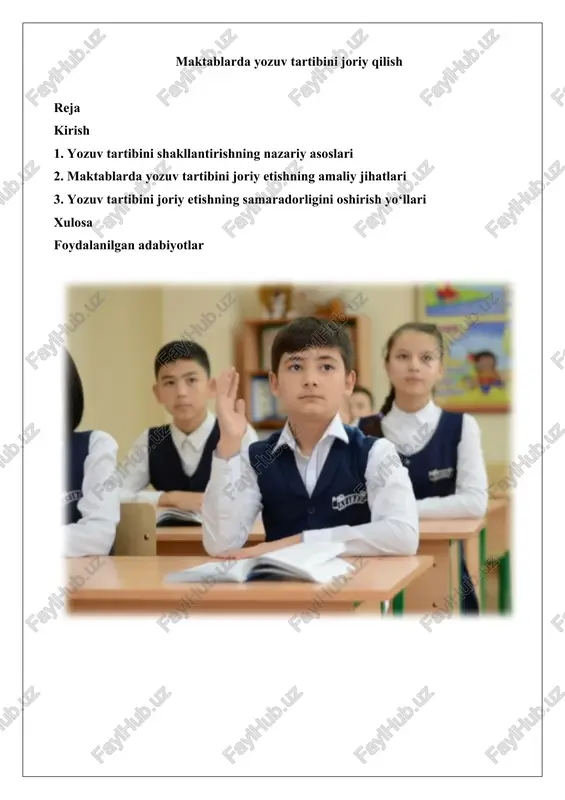 yozuv tartibini joriy qilish — DOCX