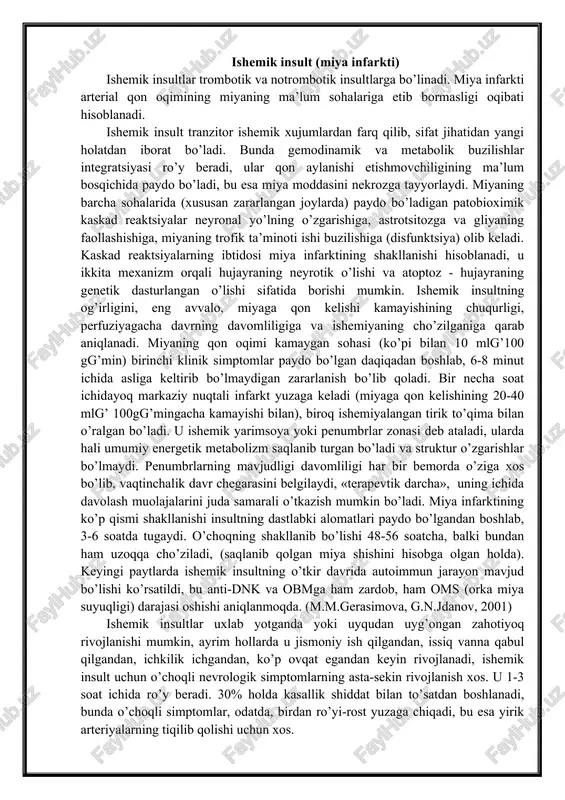 ishemik insult (miya infarkti) — DOCX