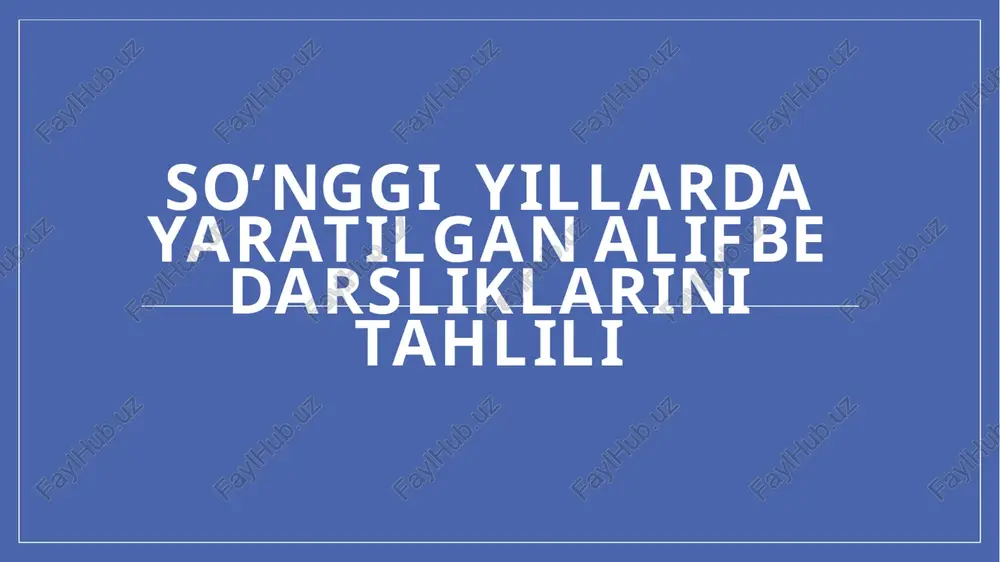 alifbedarsliklarini tahlil — PPTX