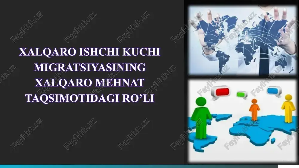 xalqaro ishchi kuchi migratsiyasining xalqaro mehnat taqsimotidagi ro’li — PPTX