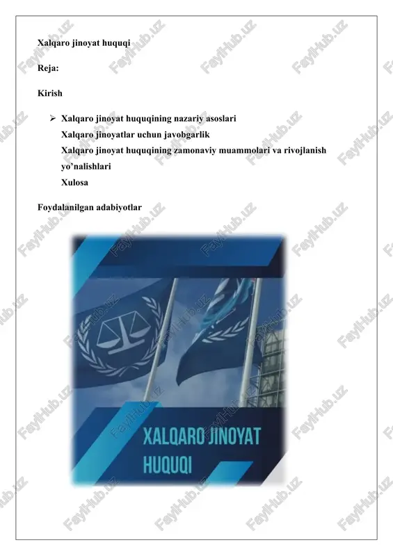 xalqaro jinoyat huquqi — DOCX
