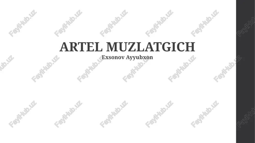 artel sovutgichlari — PPTX