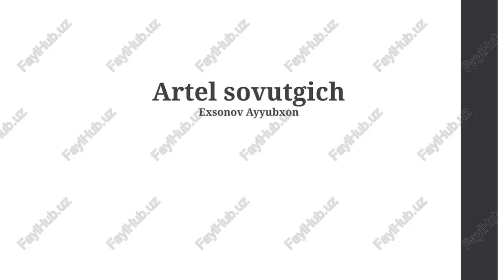 artel sovutgichlari — PPTX