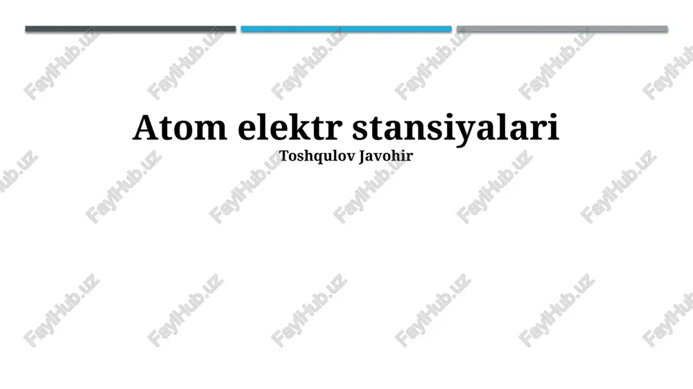 atom elektr stansiyalari — PPTX