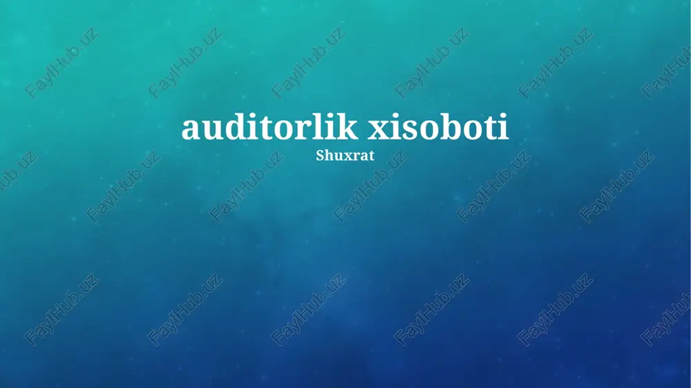 auditorlik xisoboti — PPTX