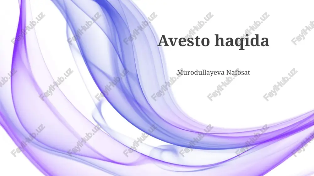 avesta: muqaddas kitob — PPTX