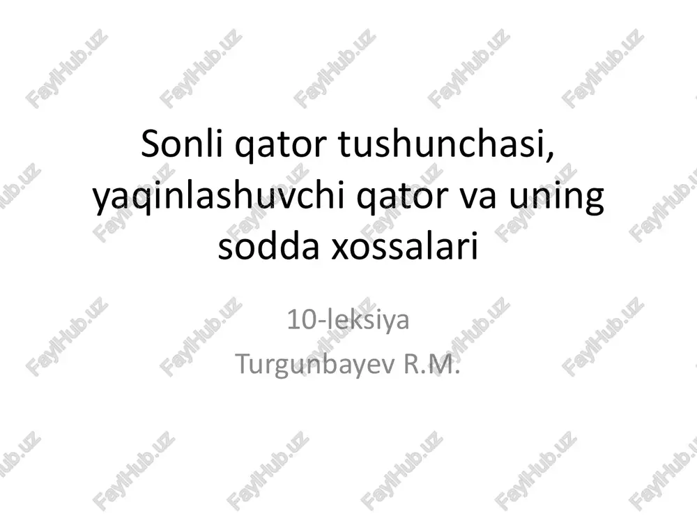 sonli qator tushunchasi — PDF