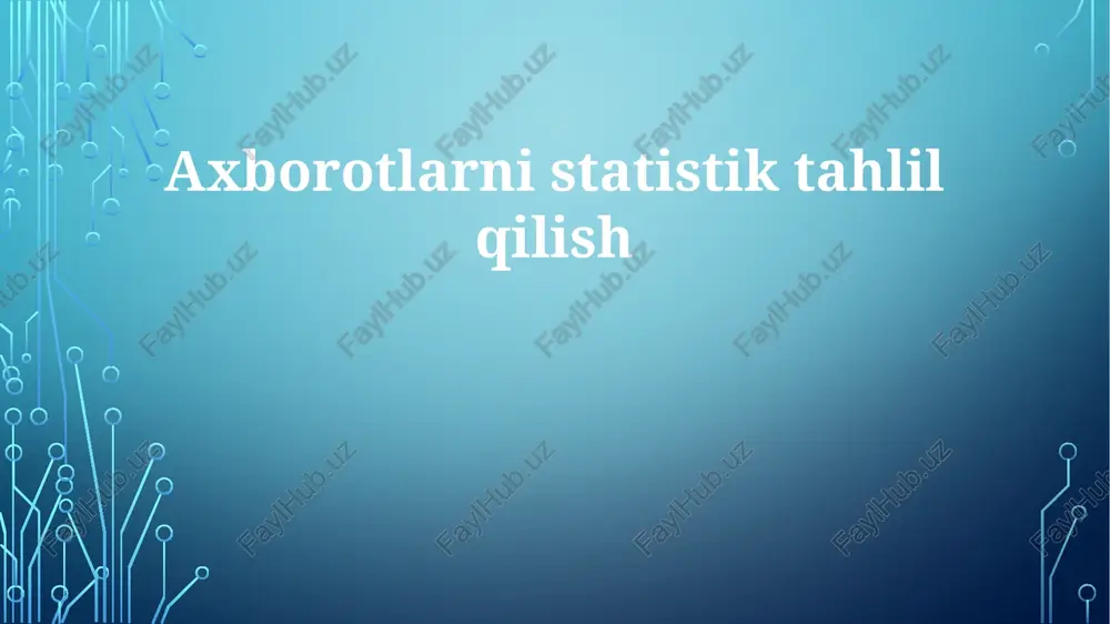 statistika va ma'lumotlar tahlili — PPTX