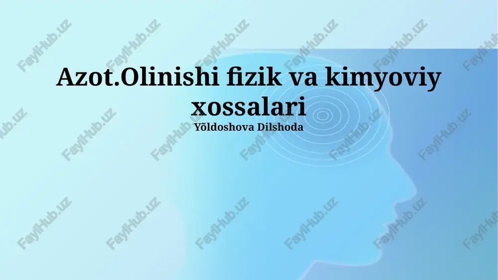 azotning kimyoviy xossalari — PPTX
