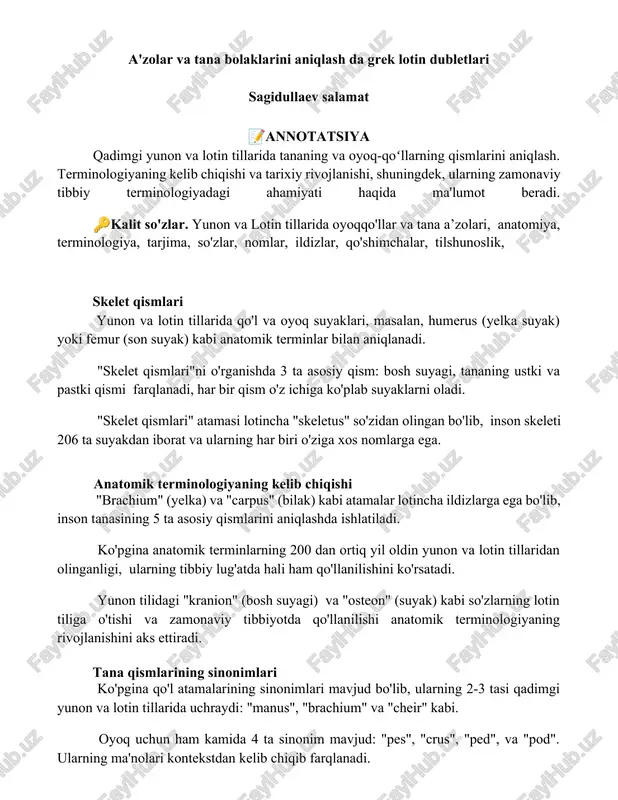 skelet qismlari — DOCX