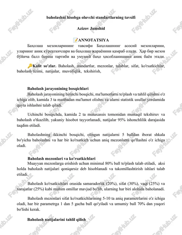 baholash mezonlarining tavsifi — DOCX