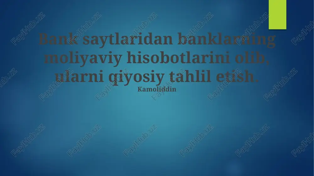 moliyaviy hisobotlar — PPTX