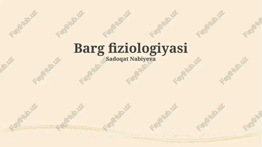 barg fiziologiyasi — PPTX