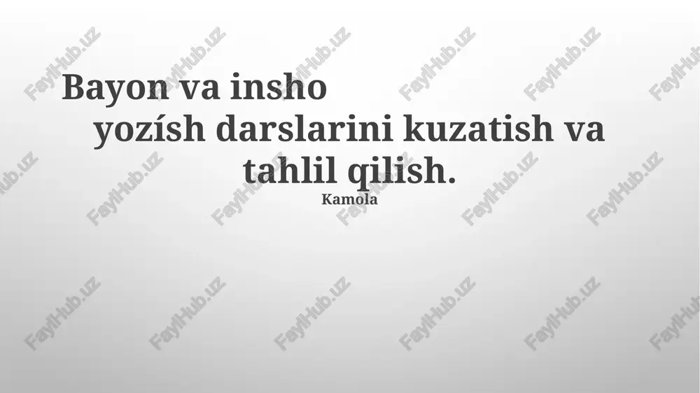 bayon va insho — PPTX