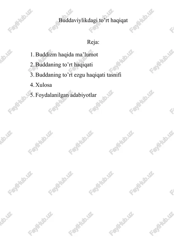 buddaviylikdagi to’rt haqiqat — DOCX