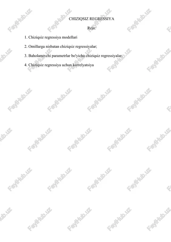 chiziqsiz regressiya — DOCX