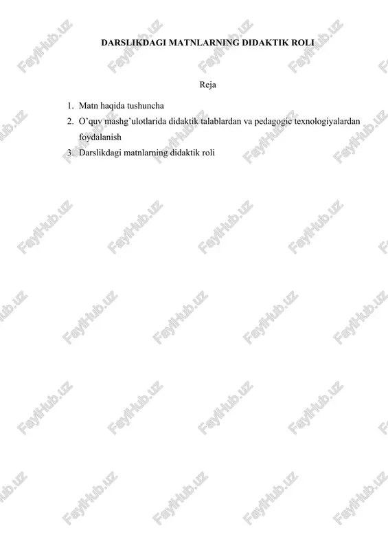 darslikdagi matnlar — DOCX