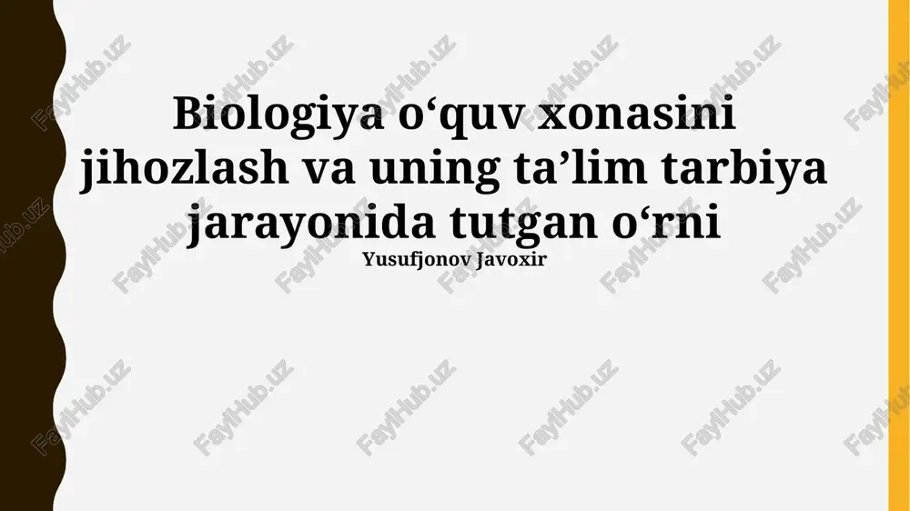 biologiya sinfi ta'limi — PPTX