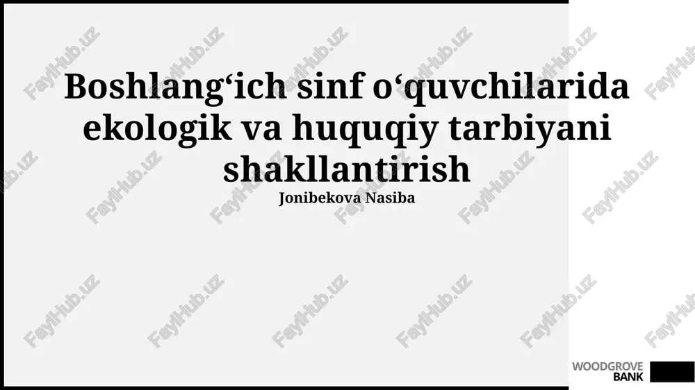 ekologik va huquqiy tarbiyani shakllantirish — PPTX