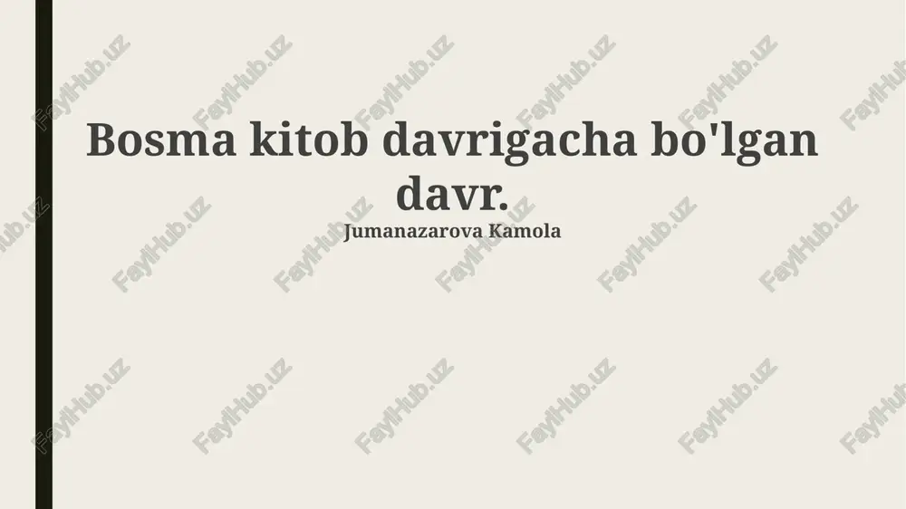 bosmadan avvalgi davr adabiyoti — PPTX