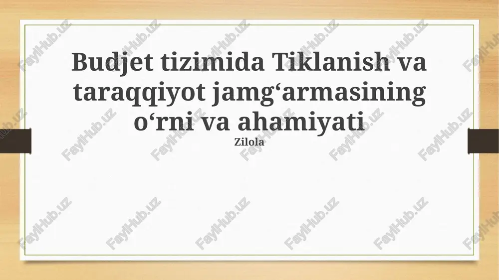 qayta tiklash va rivojlantirish fondi — PPTX