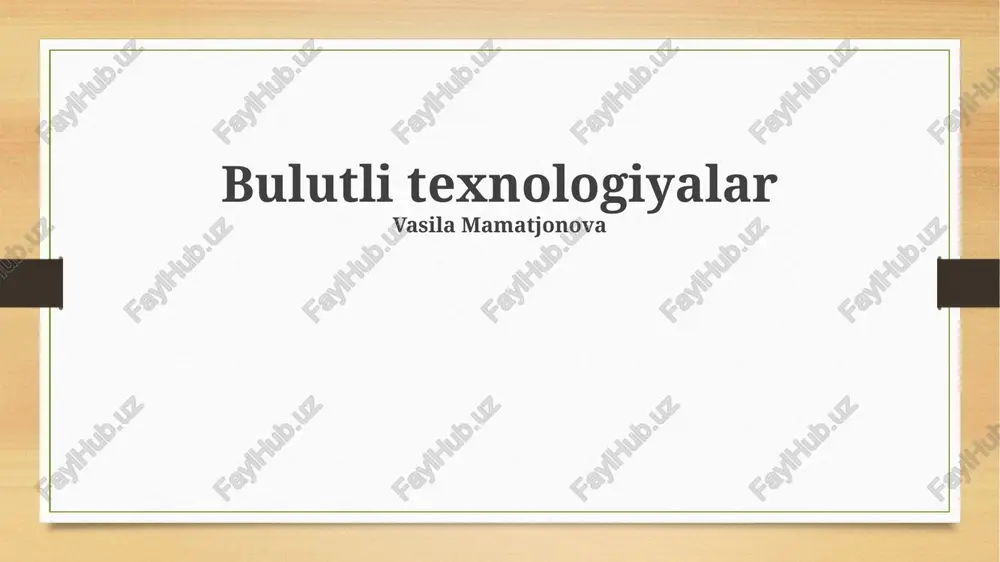 bulutli texnologiyalar — PPTX