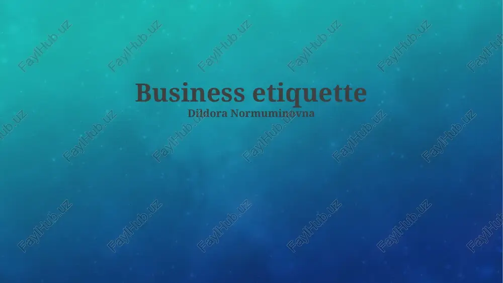 business etiquette — PPTX