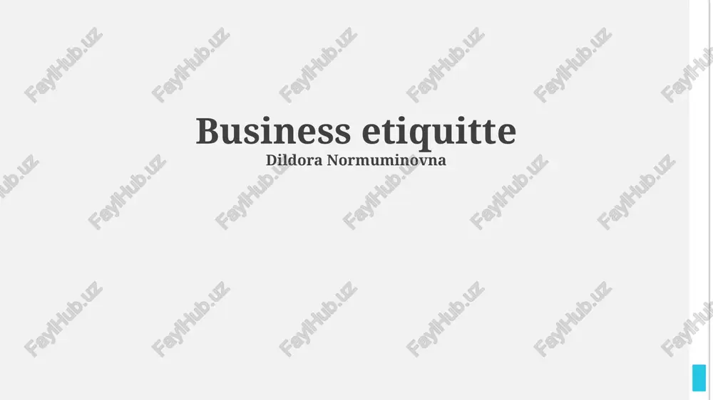 business etiquette — PPTX