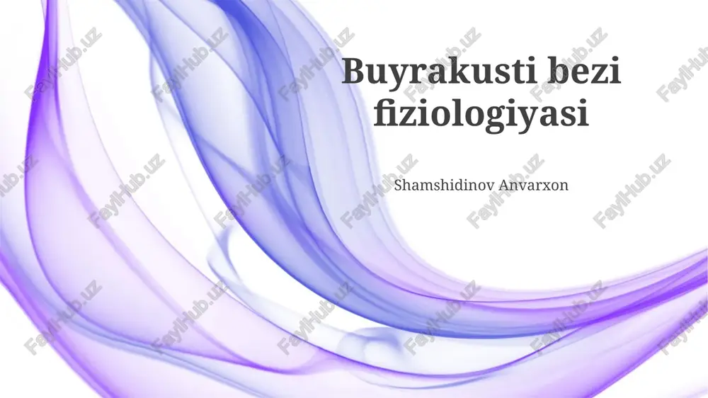buyrakusti bezi fiziologiyasi — PPTX