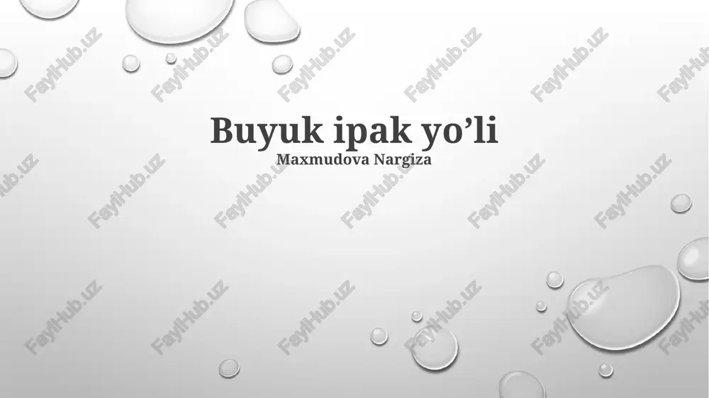 buyuk ipak yo’li — PPTX