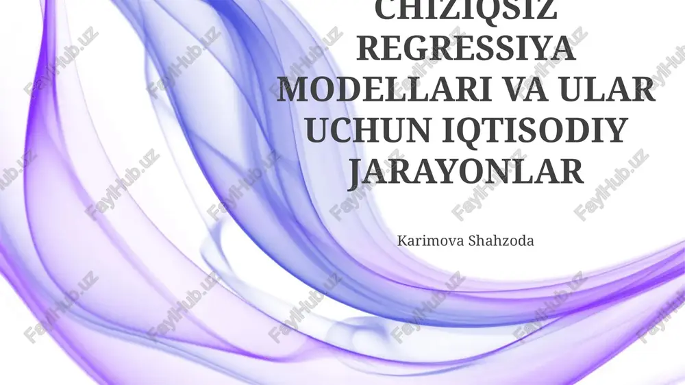 noparametrik regressiya modellari — PPTX