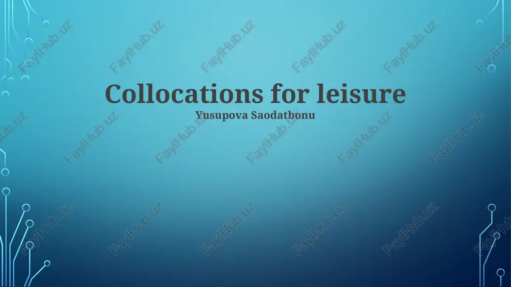 the leisure industry: structure and impact — PPTX