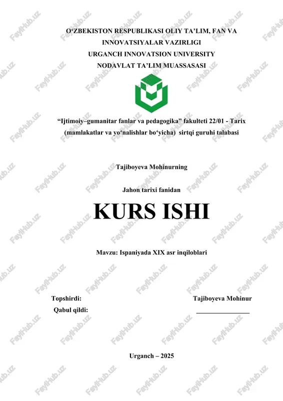 ispaniyada xix asr inqiloblari — DOCX