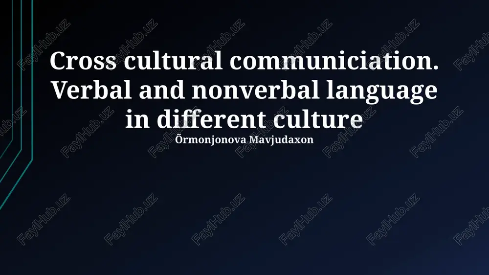 cross cultural communication — PPTX