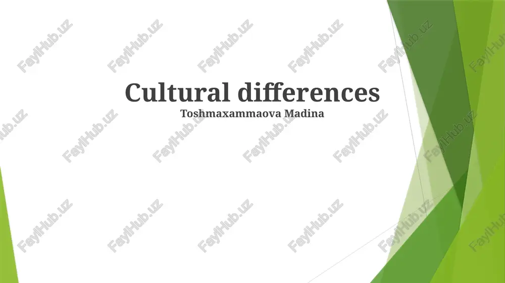cultural differences — PPTX