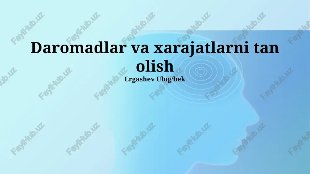 daromadlar va xarajatlarni tan olish — PPTX