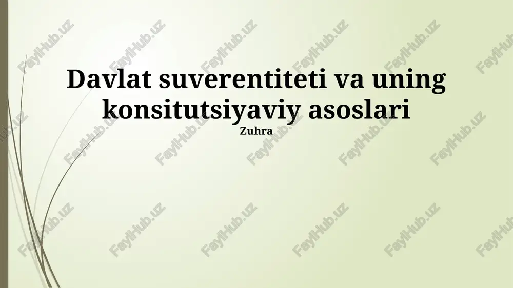 davlat suverentiteti va uning konsitutsiyaviy asoslari — PPTX